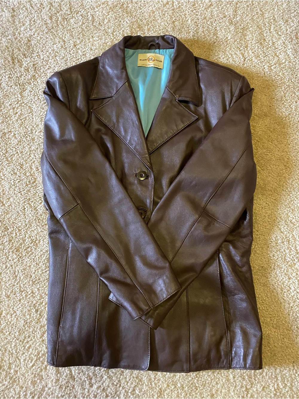 Wilsons Leather Women's Dark Brown Leather Blazer Jacket Y2k